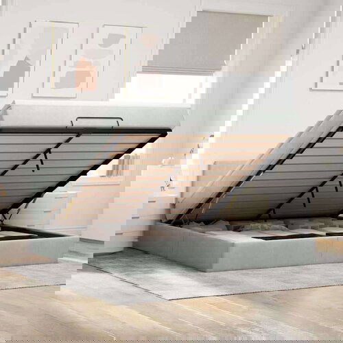  Otomanski krevet s madracem svijetlosivi 180x200 cm bar&amp;scaron;unasti Slike