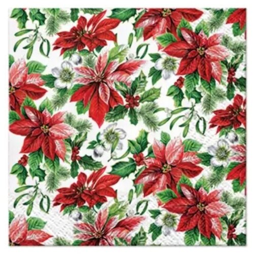  Salveta za dekupaž Glory Poinsettia- 1 kom (salvete za dekupaž) Slike