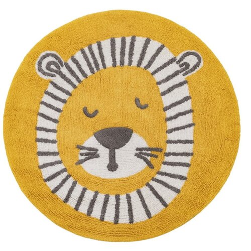 Ixia Oker žuti pamučni dječji tepih &amp;oslash; 100 cm Lion &amp;ndash; Slike