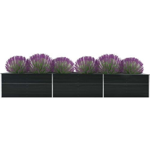  Povi&amp;scaron;ena vrtna gredica pocinčani čelik 480x80x77 cm antracit Slike