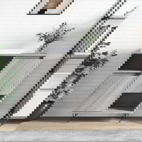 VidaXL Komoda siva sonoma 60x35x70 cm inženirski les Slike