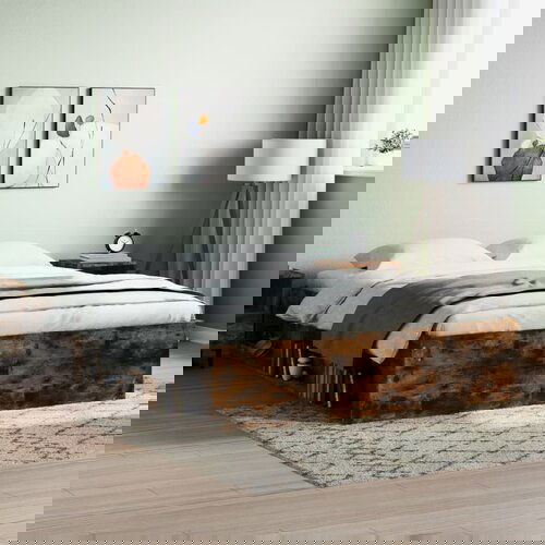 The Living Store Posteljni okvir dimljen hrast 140x200 cm - Posteljni Okvir, (21524060) Cene