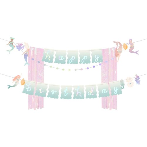 PARTY DECO napis happy birthday, mermaid, 130x100cm Cene