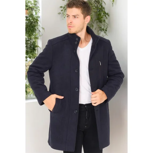 Dewberry PLT8386 MEN'S COAT-DIAGONAL DARK NAVY BLUE-2