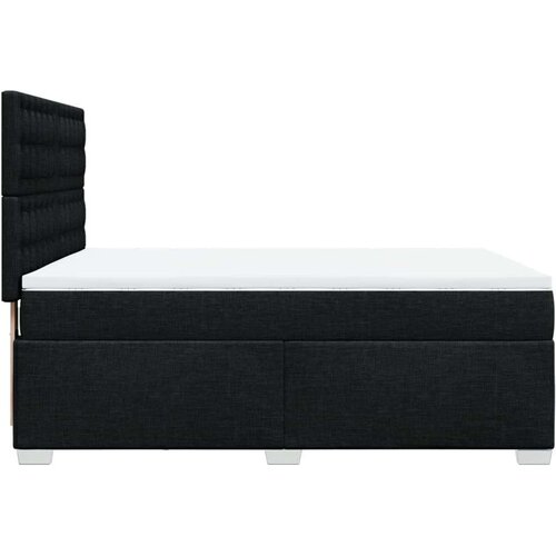 VidaXL Krevet s oprugama i madracem crni 140x200 cm od tkanine Slike