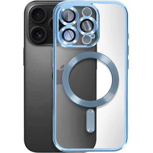 AVIZAR Ohi&scaron;je MagSafe za iPhone 16 Pro z ultra elegantnim kromiranim robom, Svetlo modra, (5000189001) Cene