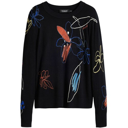 Desigual Pulover modra / jastog / črna / bela Slike