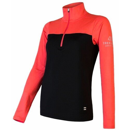 Sensor Women's sweatshirt Coolmax Thermo zipper black/coral Slike