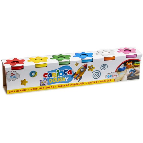 Carioca Doughy set modelirajućeg plastelina u teglicama 6 x 110 g - Cene