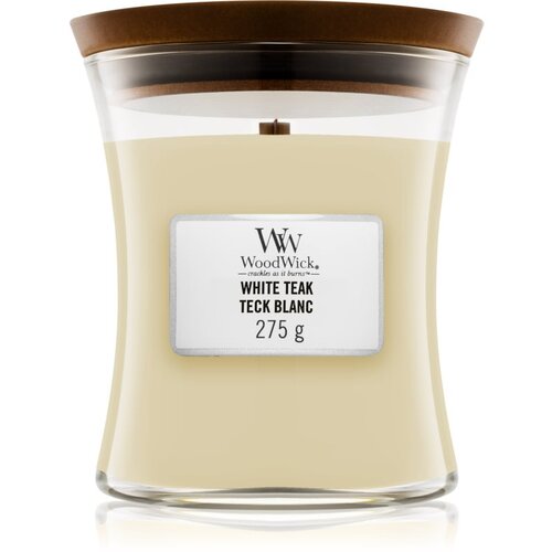 WoodWick DI&amp;Scaron;EČA SVEČA CLASSIC MEDIUM WHITE TEAK Slike