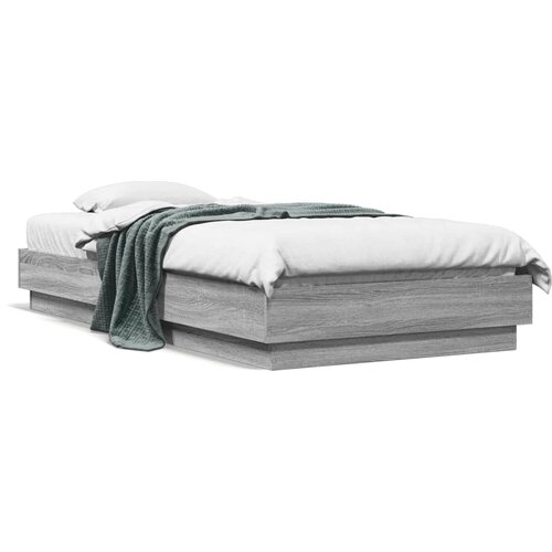 Okvir kreveta s LED svjetlima siva boja hrasta 75 x 190 cm Cijene