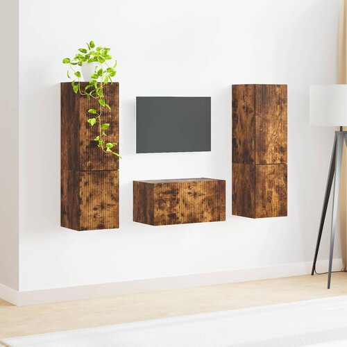  Set TV komoda 5 pcs Dimljeni hrast Konstruirano drvo Slike
