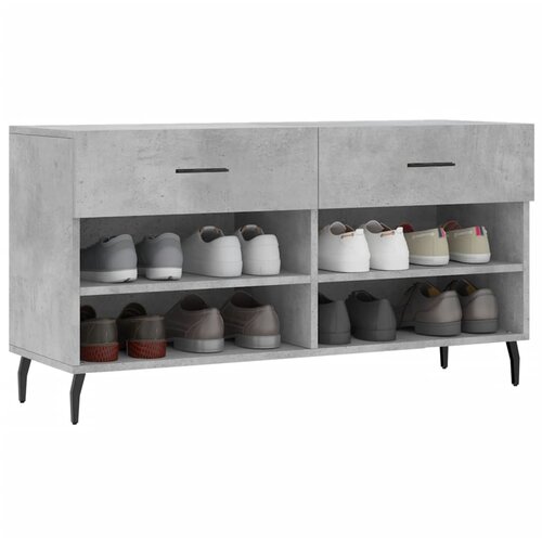  Klupa za cipele siva boja betona 102x35x55 cm konstruirano drvo Slike