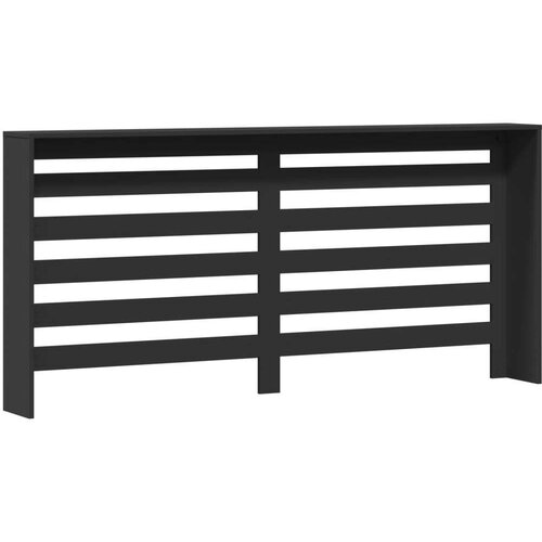VidaXL Pokrov za radijator crni 175x20x82 cm konstruirano drvo Slike