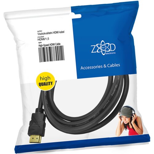 Zed Electronic HDMI kabel, 1.5 met, ver. 1.4 - HDMI/1,5 Slike