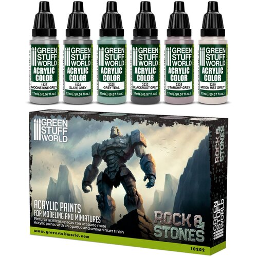 Green Stuff World Paint Set - Rock & Stone | Set Akrilnih Boja x6 Cene