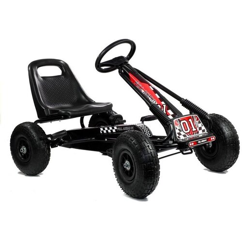  Go-Kart na pedale A-15 s pumpanim kotačima - crni Cene