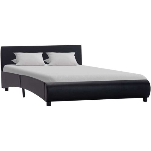  Okvir za krevet od umjetne kože s LED svjetlom crni 140x200 cm Slike