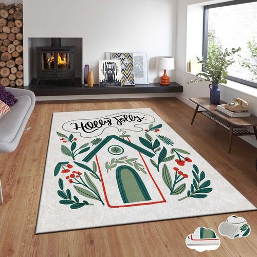 Conceptum Hypnose tepih s novogodišnjim motivima Asr-Crpt-56, Pravougaoni, 140 x 220 cm, Šareni Cene