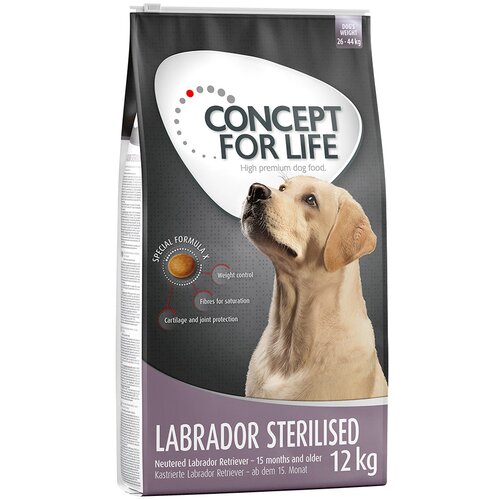 Concept for Life 2 x 12 kg/4 kg/1,5 kg za pse po posebni ceni! - Labrador Sterilised (2 x 12 kg) Cene