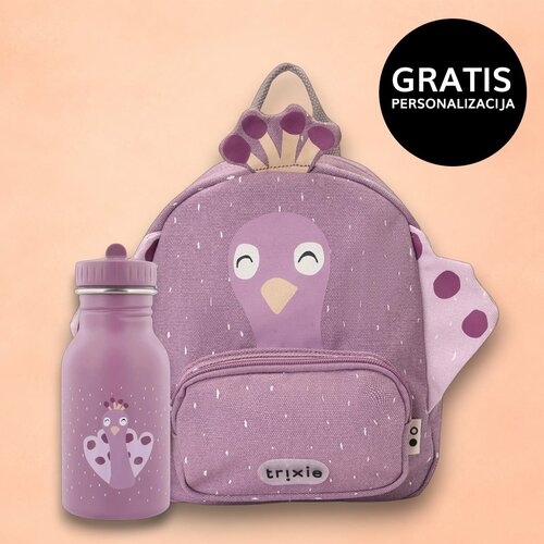 Trixie otro&amp;scaron;ki nahrbtnik small + steklenička 350 ml mrs. peacock Slike