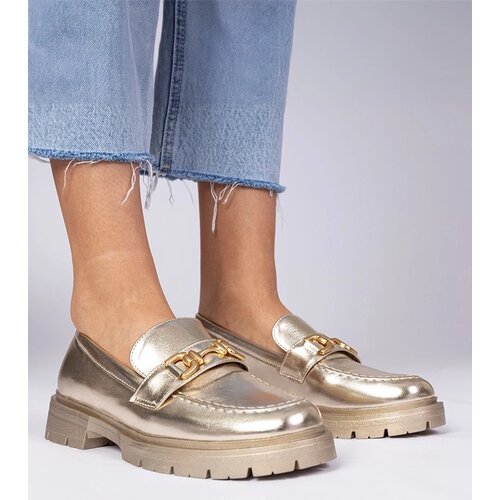 D/CEO marka niezdefiniowana Gold elegant moccasins in eco-leather Danetti Cene