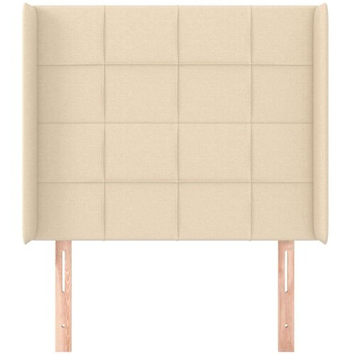  Uzglavlje s u&amp;scaron;ima krem 93x16x118/128 cm od tkanine Slike