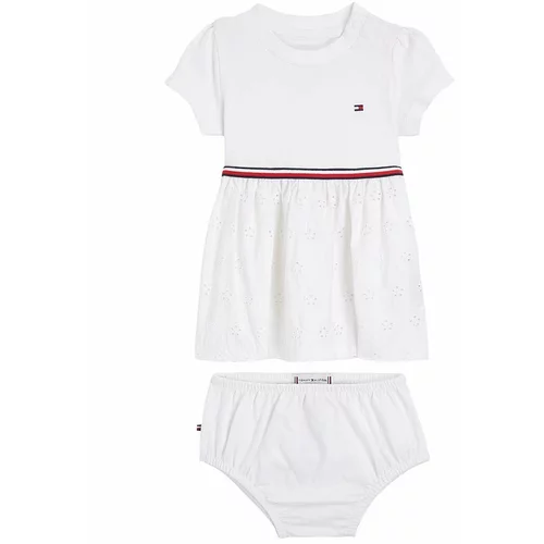 Tommy Hilfiger Obleka za dojenčka bela barva