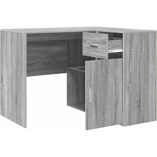  Kutni stol s ladicama Siva Sonoma 102 x 88 x 75 cm Slike