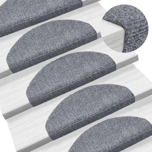  Prostirke za stepenice, samoljepljive, 5 kom, 65x21x4 cm, svijetlo sive, poluokrugle, velike Cene