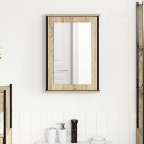 vidaXL ogledalna omara Naravni hrast Iverna plošča, steklo, kovina Srednje Cene