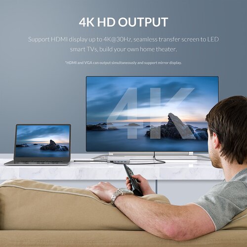 INF 11-v-1 usb-c zvezdi&amp;scaron;če s hdmi, vga in polnjenjem pd, (21778796) Slike