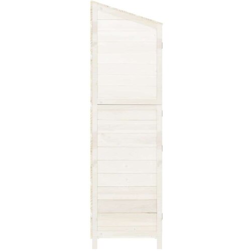 VidaXL Vrtno spremi&amp;scaron;te bijelo 55 x 52 x 174,5 cm od masivne jelovine Slike