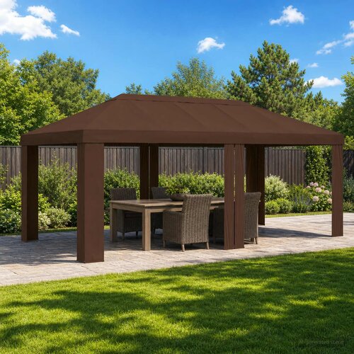 Gazebo Pokrivač 6 x 3 m Smeđa Poliester 190 gsm Cijene