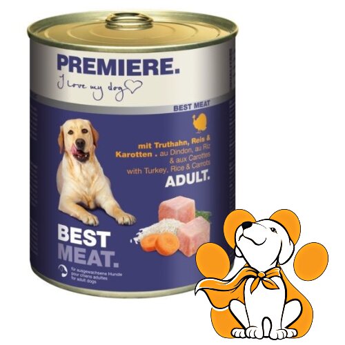 Premiere best Meat Adult Dog Turky, Rise & Carrots 400g, Vlažna Hrana Za Pse Slike