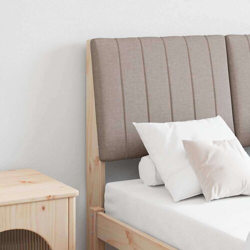 vidaXL Tapecirani uzglavlje Sivo-smeđa 120 cm Čvrsto borovo drvo Cijene