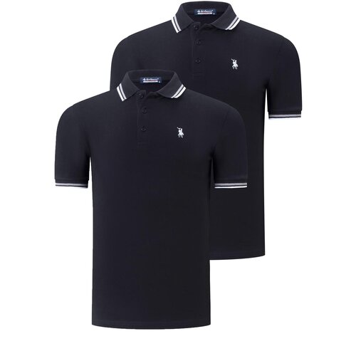 Dewberry DUO SET T8594 MEN&amp;#039;S T-SHIRT-BLACK-BLACK Slike