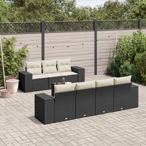  8-dijelni set vrtnih sofa od poliratana s jastucima crni Crna 93 x 62 x 69 cm Cene