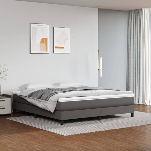 vidaXL Madrac s džepičastim oprugama sivi 180x200x20cm od umjetne kože Cijene