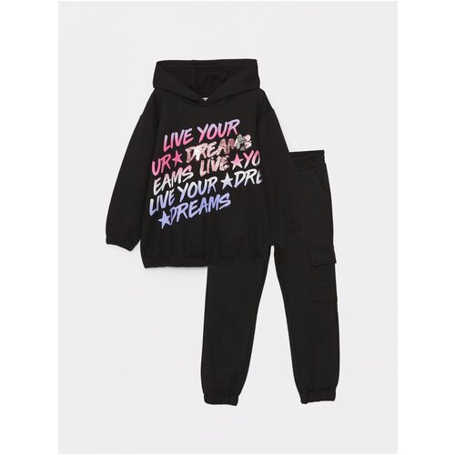 LC Waikiki Girls&amp;#039; Printed Long Sleeve Hoodie and Sweatpants Slike