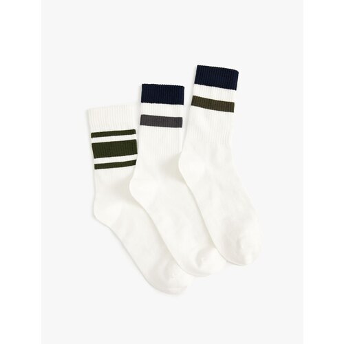 Koton 3-Pack Tennis Socks Striped Patterned Cene