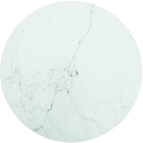 VidaXL Mizna plo&amp;scaron;ča bela &amp;Oslash;40x0,8 cm kaljeno steklo z marmorjem Slike