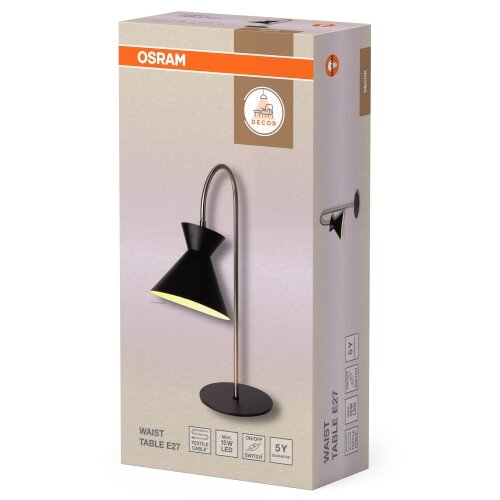 Osram Stona lampa DECOR WAIST 1xE27/40W/230V crna Slike