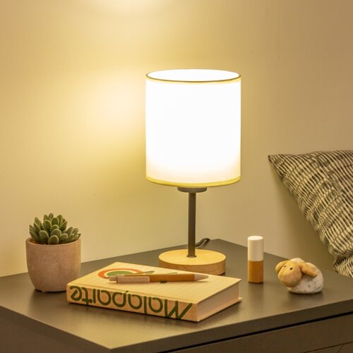  Brilagi - Stona lampa NUBILA WOOD 1xE27/25W/230V hrast/crna/krem Slike