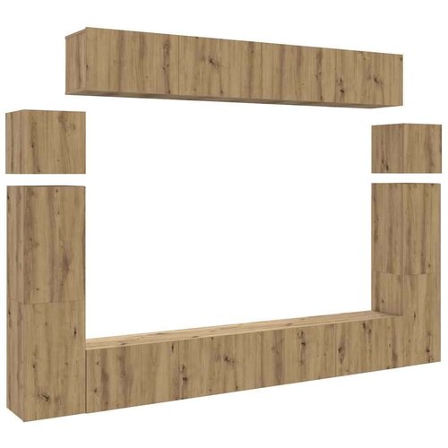  8-dijelni set TV ormarića montiran na zid Artisan Oak Slike