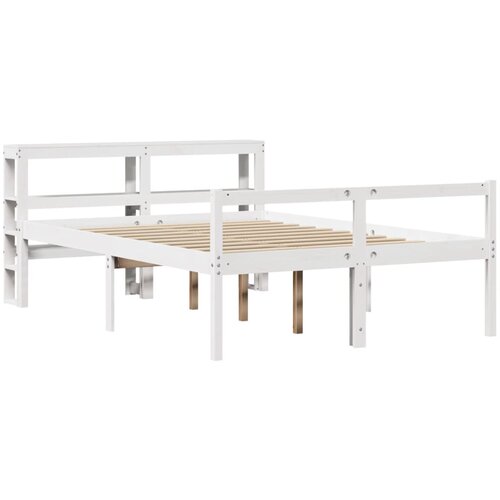 vidaXL Postelja za starejše z vzglavjem bela 150x200 cm trdna borovina, (21303727) Cene