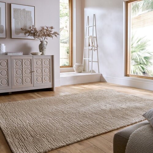 Flair Rugs Bež ročno tkana volnena preproga 120x170 cm Harris Boucle &amp;ndash; Slike