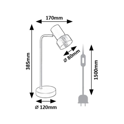Rabalux stona lampa Hatice, E14, 38,5cm, Crna Cene