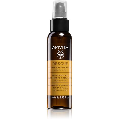 Apivita Holistic Hair Care Argan Oil &amp;amp; Olive hidratantno i hranjivo ulje za kosu s arganovim uljem 100 ml Slike