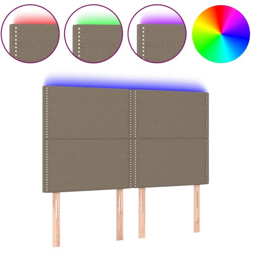 Maison Chic led posteljno vzglavje - vzglavna omarica - nočna omarica taupe 144x5x118/128 cm blago, (21706181) Slike